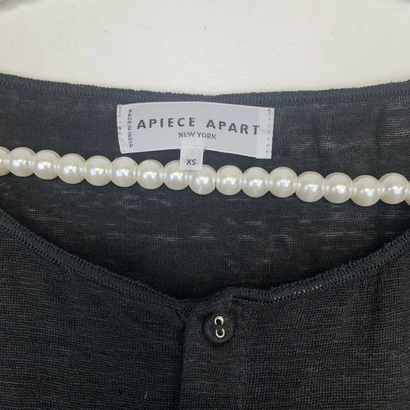 Apiece Apart 100% linen black button top black size XS - Picture 6 of 6